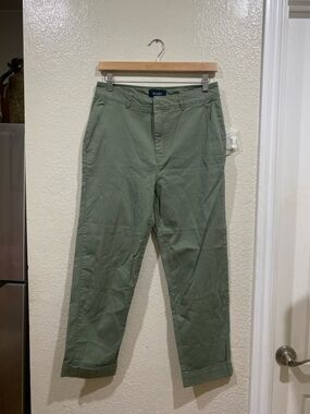 NWT The Script Matilde greens vert premium, cuffed cropped trouser Size 6